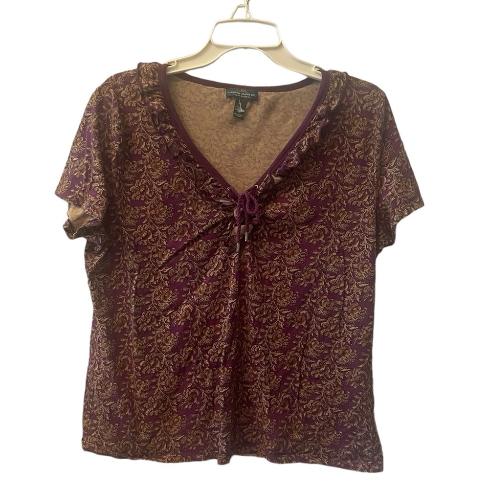 Ralph Lauren Jeans plum printed shirt size XL